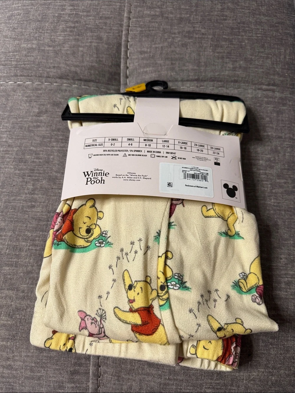 Disney Winnie the Pooh Cream and Yellow Women's Sleep Pants with Piglet Print - Picture 3 of 8